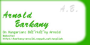 arnold barkany business card